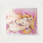 Andalusian馬の紫色のすみれ色の水彩画の芸術 タペストリー (正面(横))