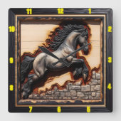 Andalusian Leap：アート、時間、スタイル、自由 スクエア壁時計 (正面)