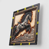 Andalusian Leap：アート、時間、スタイル、自由 スクエア壁時計 (傾斜)