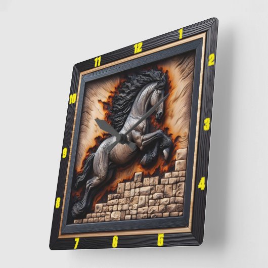 Andalusian Leap:芸術、時間、スタイル、陛下 スクエア壁時計 (傾斜)