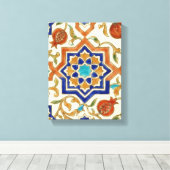 Andalusian Pomegranate & Blue Star キャンバスプリント (インサイチュ (ウッドフロア))