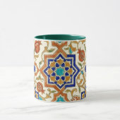 Andalusian Pomegranate & Blue Star Geometric Tile  マグカップ (中央)