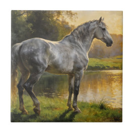 Andalusian Stallion by the Lake タイル