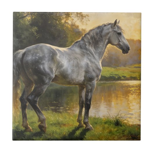 Andalusian Stallion by the Lake タイル (正面)
