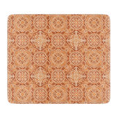 Andalusian Star Pattern in Peach and Terracotta カッティングボード (正面)