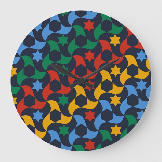 Andalusian Tiles 12 (Alhambra Palace, Granada) ラージ壁時計 (正面)