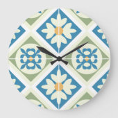 Andalusian Tiles 13 ラージ壁時計 (正面)