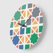 Andalusian Tiles 4 ラージ壁時計 (傾斜)