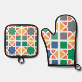 Andalusian Tiles 4 鍋つかみ&鍋敷きセット (正面)