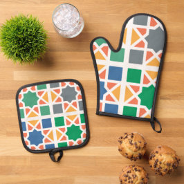 Andalusian Tiles 4 鍋つかみ&鍋敷きセット