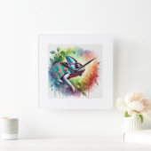 Andean Chameleon 280824AREF145 - Watercolor スクエア壁時計 (ホーム)