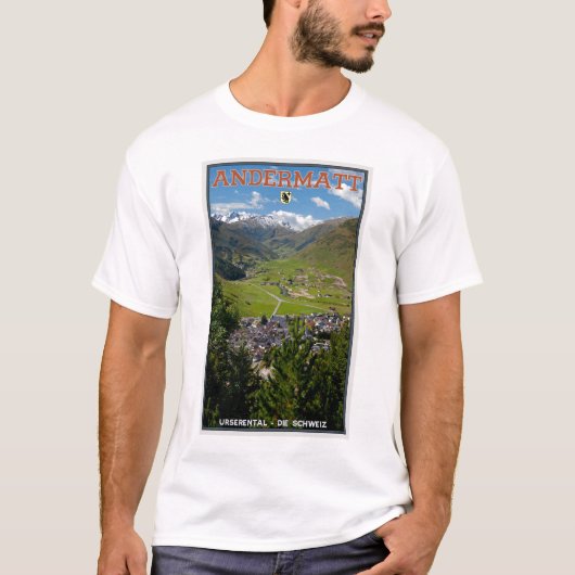 Andermatt、スイス連邦共和国 Tシャツ (正面)