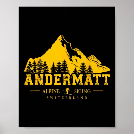 Andermatt Switzerland Ski Resort Alpine Skiing Swi ポスター (正面)