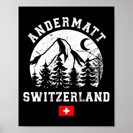 Andermatt Switzerland Ski Resort Alps Alpine Skiin ポスター (正面)