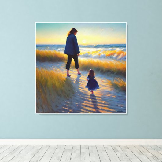 Anders Artistry*母と娘* キャンバスプリント (インサイチュ (ウッドフロア))