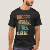 Anders Husband Father Legend Father's Day Retro Tシャツ (正面)