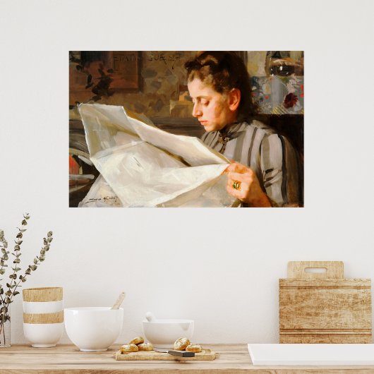 Anders Zorn - Reading CC0275 Poster ポスター (キッチン)