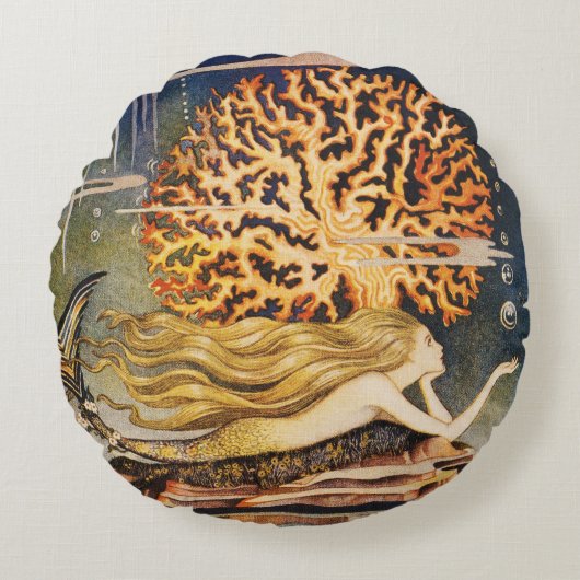 Andersen: 小さい人魚のスケッチ ラウンドクッション (正面)