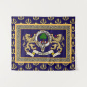Anderson Clan Badge Personalized Blue タペストリー (正面(横))