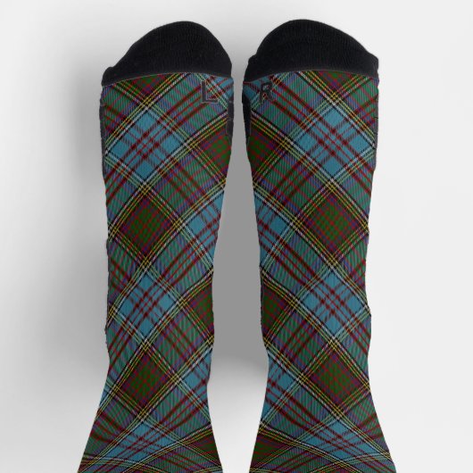 Anderson Clan Tartan Plaid Pattern Scottish ソックス (上部)
