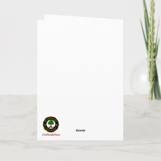 Anderson Crest & Robinタータンチェック付きパーソナライズされたクリスマス カード (裏面)