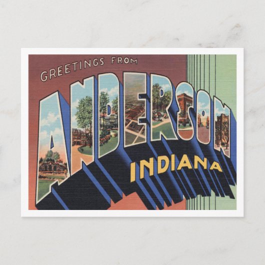 Anderson, Indiana Vintage Travel ポストカード (正面)