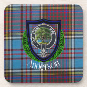 Anderson Scottish Clan Tartan and Crest コースター (正面)