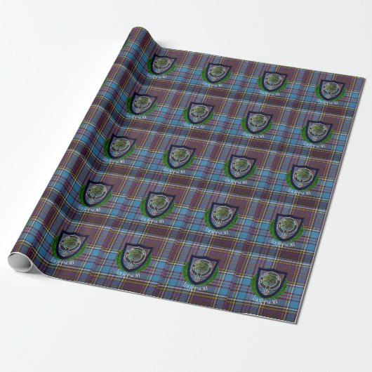Anderson Scottish Clan Tartan and Crest ラッピングペーパー (アンロールド)
