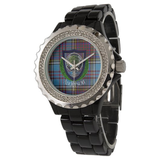 Anderson Scottish Clan Tartan and Crest 腕時計 (アングル)