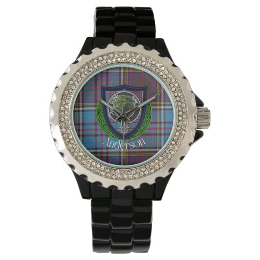 Anderson Scottish Clan Tartan and Crest 腕時計 (正面)