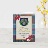 Anderson Scottish Clan Tartan & Crest カード (黄色い花)
