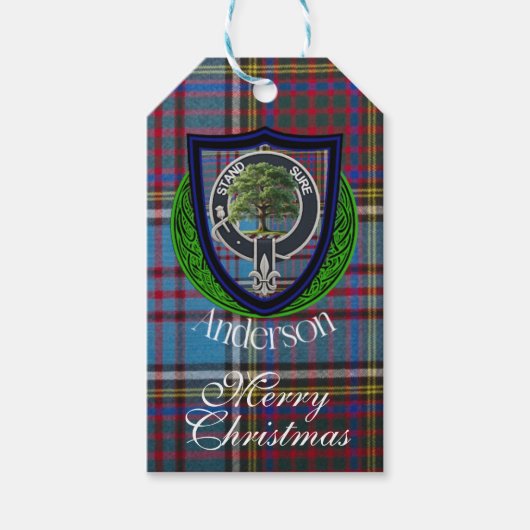 Anderson Scottish Clan Tartan & Crest ギフトタグ (正面)