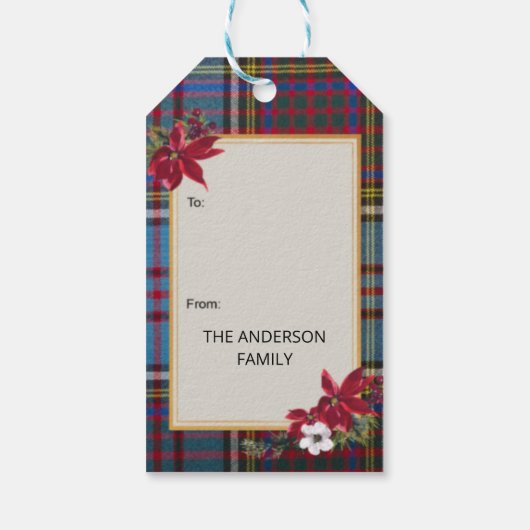 Anderson Scottish Clan Tartan & Crest ギフトタグ (裏面)