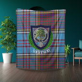 Anderson Scottish Clan Tartan & Crest フリースブランケット