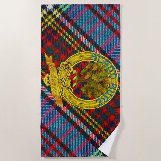Anderson Tartan ビーチタオル (正面)