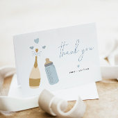 ANDIほこりっぽいブルーポップピンのボトル少年の赤ちゃんシャワー サンキューカード