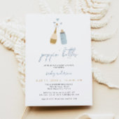 ANDIほこりっぽいブルーポップピンのボトル少年の赤ちゃんシャワー 招待状