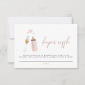 ANDIピンクポップピンボトルおむつラッフルカード 招待状 (正面)