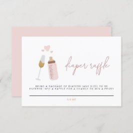 ANDIピンクポップピンボトルおむつラッフルカード 招待状
