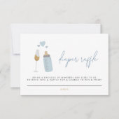 ANDIブルーポップピンボトルおむつラッフルカード 招待状 (正面)