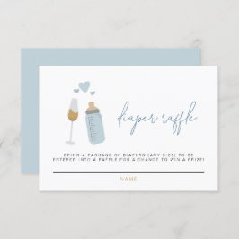 ANDIブルーポップピンボトルおむつラッフルカード 招待状