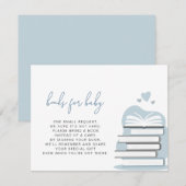 ANDI Dusty Blue Books forベビー 招待状 (正面/裏面)