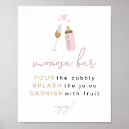 ANDI Dusty Rose Poppin' Bottles Momosa Bar Sign ポスター