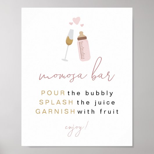 ANDI Dusty Rose Poppin' Bottles Momosa Bar Sign ポスター (正面)