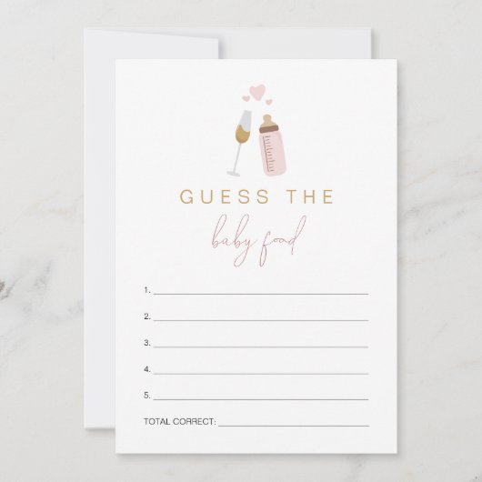 ANDI Pink Poppinのボトルがベビーフードゲームを推測 招待状 (正面)