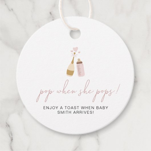 ANDI Poppinボトルがポップ・アートのシャワーを浴びる際にポップがピンク フェイバータグ (正面)