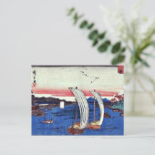 AndoのHiroshigeの浮世絵著Sumidaの川の眺め ポストカード (スタンド正面)