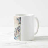 Ando Hiroshigeのオシドリ色の木版画 コーヒーマグカップ (正面右)