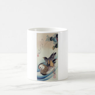 Ando Hiroshigeのオシドリ色の木版画 コーヒーマグカップ