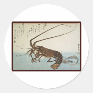 Ando Hiroshigeシートのロブスターおよびエビ ラウンドシール